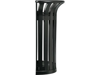 Corbeille Tulipe demi-cercle 35L fixation murale ou poteau