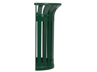 Corbeille Tulipe demi-cercle 35L fixation murale ou poteau