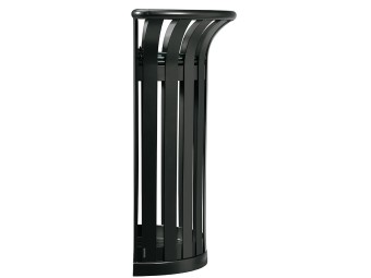 Corbeille Tulipe demi-cercle 35L fixation murale ou poteau