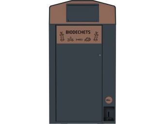 Point de tri 1 flux biodéchets avec 1 bac roulant 120L ou 240L Trirok