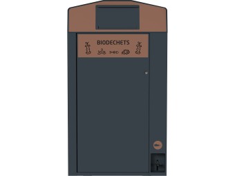 Point de tri 1 flux biodéchets avec 1 bac roulant 120L ou 240L Trirok