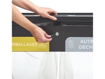 Meuble de tri sélectif mobile 2 et 3 flux Trimouv