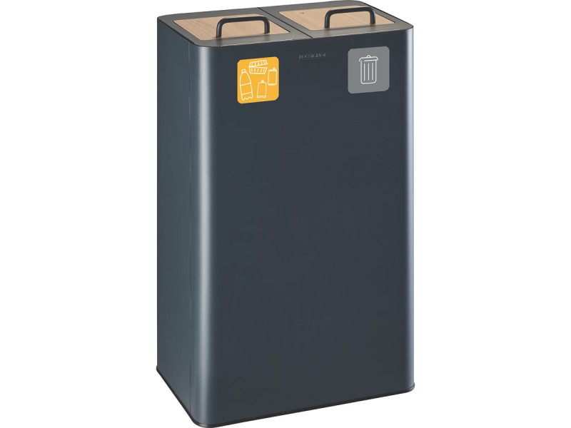 Poubelle intérieur double flux 2 x 40L tri sélectif Venus Signature