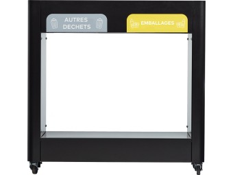 Meuble de tri sélectif mobile 2 et 3 flux Trimouv