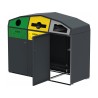 Point de tri 3 flux avec 3 bacs roulants 120L, 240L ou 340L Trirok