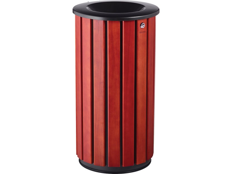 Poubelle extérieur 80L en bois avec tête entonnoir Zeno Bois Access