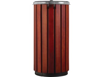Poubelle extérieur 80L en bois avec couvercle plein Zeno Bois Protec