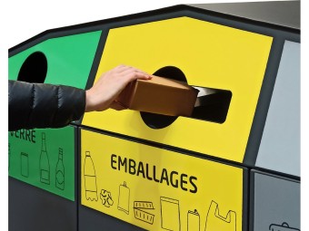 Point de tri 3 flux avec 3 bacs roulants 120L, 240L ou 340L Trirok