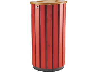 Poubelle extérieur 80L en bois avec tête entonnoir Zeno Bois Access