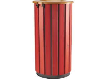 Poubelle extérieur 80L en bois avec tête entonnoir Zeno Bois Access