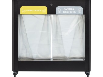 Meuble de tri sélectif mobile 2 et 3 flux Trimouv