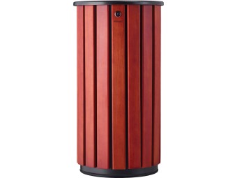 Poubelle extérieur 80L en bois avec tête entonnoir Zeno Bois Access