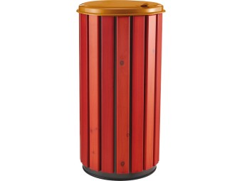 Poubelle extérieur 80L en bois avec couvercle plein Zeno Bois Protec
