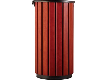 Poubelle extérieur 80L en bois avec tête entonnoir Zeno Bois Access