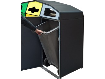 Point de tri 3 flux avec 3 bacs roulants 120L, 240L ou 340L Trirok