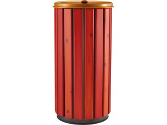Poubelle extérieur 80L en bois avec couvercle plein Zeno Bois Protec
