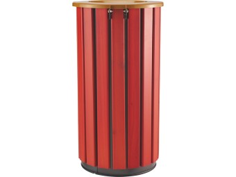 Poubelle extérieur 80L en bois avec tête entonnoir Zeno Bois Access