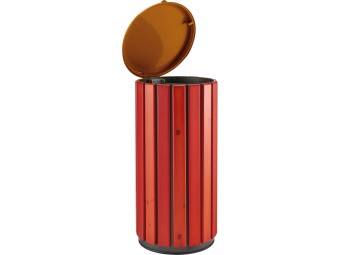 Poubelle extérieur 80L en bois avec couvercle plein Zeno Bois Protec