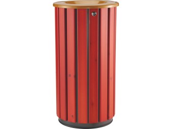 Poubelle extérieur 80L en bois avec tête entonnoir Zeno Bois Access