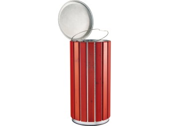 Poubelle extérieur 80L en bois avec couvercle plein Zeno Bois Protec
