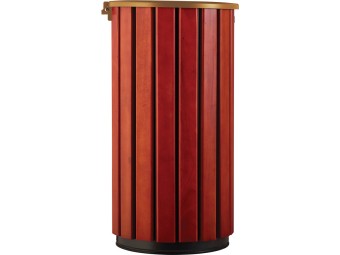 Poubelle extérieur 80L en bois avec tête entonnoir Zeno Bois Access