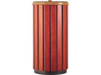 Poubelle extérieur 80L en bois avec couvercle plein Zeno Bois Protec