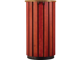 Poubelle extérieur 80L en bois avec tête entonnoir Zeno Bois Access