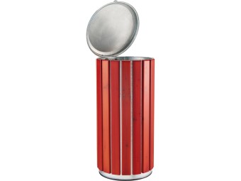 Poubelle extérieur 80L en bois avec couvercle plein Zeno Bois Protec