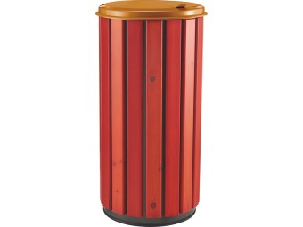 Poubelle extérieur 80L en bois avec couvercle plein Zeno Bois Protec