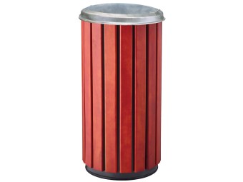 Poubelle extérieur 80L en bois avec couvercle plein Zeno Bois Protec