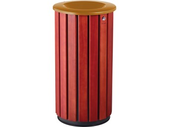 Poubelle extérieur 80L en bois avec tête entonnoir Zeno Bois Access