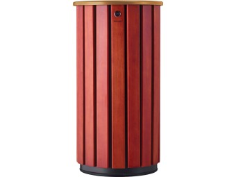 Poubelle extérieur 80L en bois avec tête entonnoir Zeno Bois Access