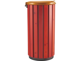 Poubelle extérieur 80L en bois avec couvercle plein Zeno Bois Protec