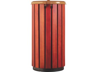 Poubelle extérieur 80L en bois avec couvercle plein Zeno Bois Protec