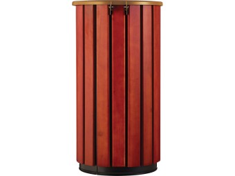 Poubelle extérieur 80L en bois avec tête entonnoir Zeno Bois Access