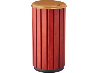 Poubelle extérieur 80L en bois avec couvercle plein Zeno Bois Protec