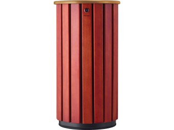 Poubelle extérieur 80L en bois avec tête entonnoir Zeno Bois Access