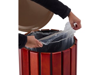 Poubelle extérieur 80L en bois avec couvercle plein Zeno Bois Protec