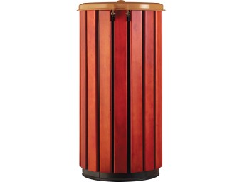 Poubelle extérieur 80L en bois avec couvercle plein Zeno Bois Protec