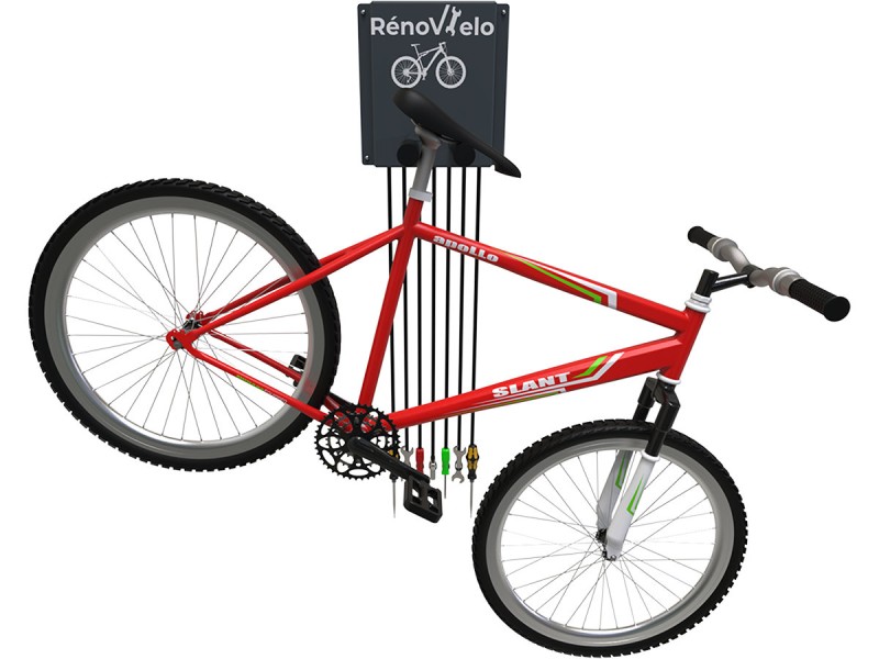 Station d'entretien et de gonflage en libre service Rénov'élo murale