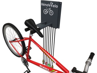 Station d'entretien et de gonflage en libre service Rénov'élo murale