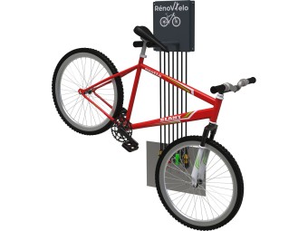 Station d'entretien et de gonflage en libre service Rénov'élo murale