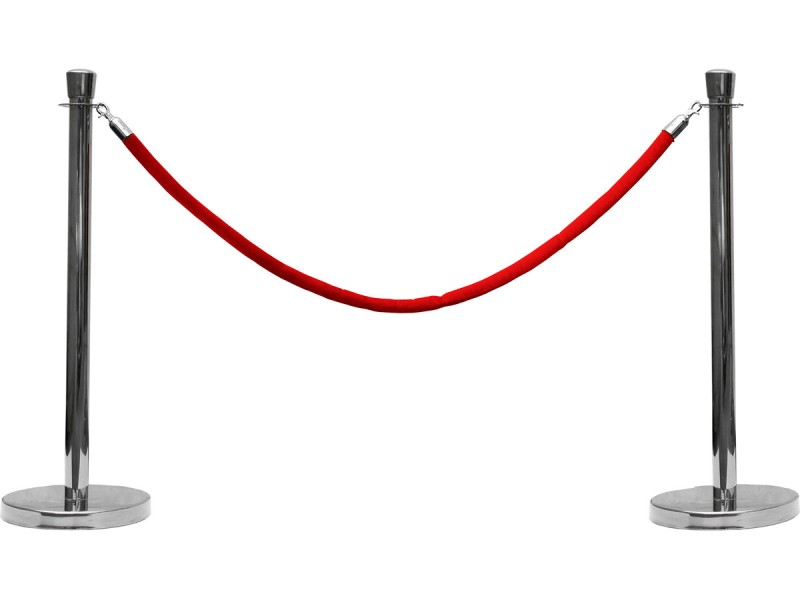 Lot 2 poteaux REXO avec une corde en velours REZO 2m