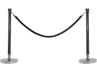 Lot 2 poteaux REXO avec une corde en velours REZO 2m