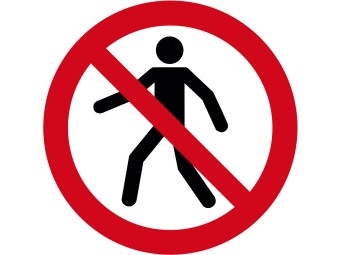 Lot de 2 stickers adhésifs - INTERDIT AUX PIETONS