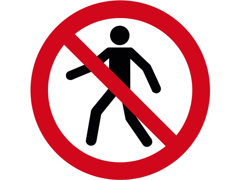 Lot de 2 stickers adhésifs - INTERDIT AUX PIETONS