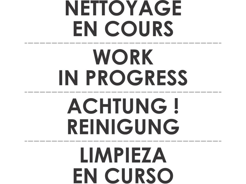 Lot de 2 stickers adhésifs - NETTOYAGE EN COURS