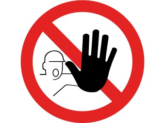 Lot de 2 stickers adhésifs - ENTRÉE INTERDITE