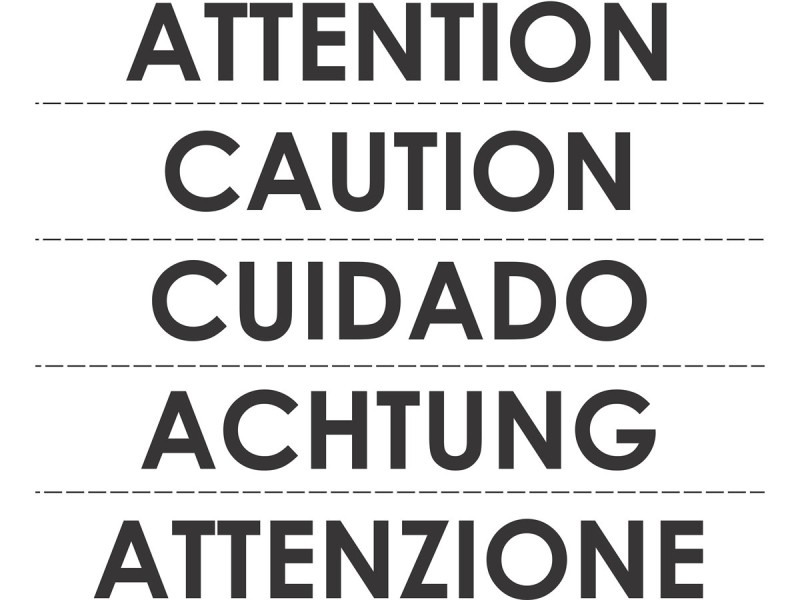 Lot de 2 stickers adhésifs - ATTENTION