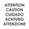 Lot de 2 stickers adhésifs - ATTENTION
